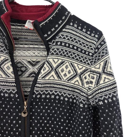 DALE OF NORWAY MEDIUM NEW WOOL FAIR ISLE ZIP UP LONG SLEEVE SWEATER - Picture 6 of 7
